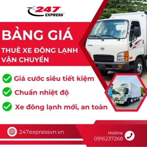 Dịch vụ thuê xe đông lạnh của 247Express được nhiều khách hàng đánh giá tốt bởi mức giá rẻ và chuyên nghiệp