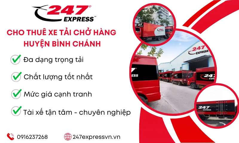 247Express chuyên cung cấp cho thuê xe tải huyện Bình Chánh