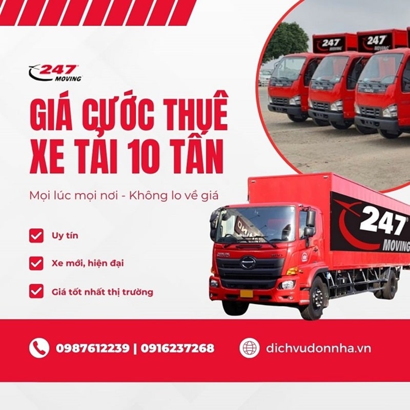 Giá cước thuê xe tải 10 tấn