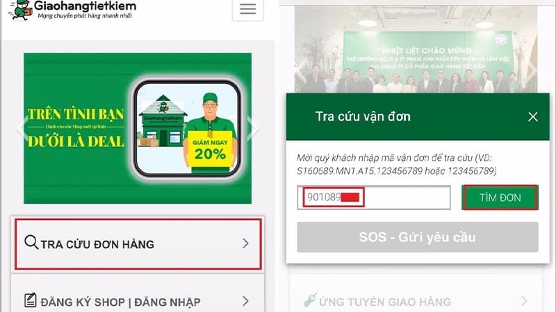 Tra cứu mã vận đơn GHTK trên website