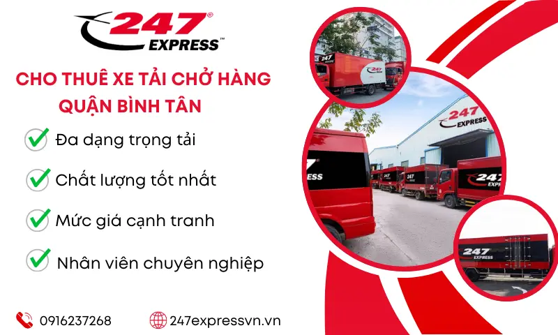 247Express chuyên cung cấp cho thuê xe tải quận Bình Tân