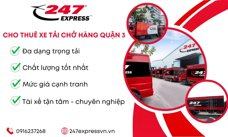 247Express chuyên cung cấp cho thuê xe tải quận 3